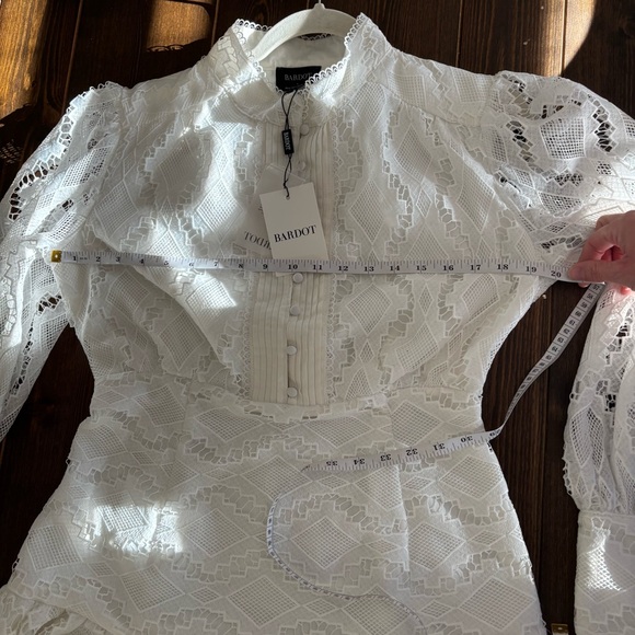 Bardot Remy Lace Mini Dress Ivory size 8, NWT Bridal Shower Engagement Party - Picture 10 of 15